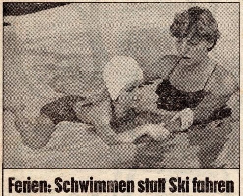 "Swimming lessons instead of school skiing lessons" - A Christmas campaign by Steiner Swimming School in 1982